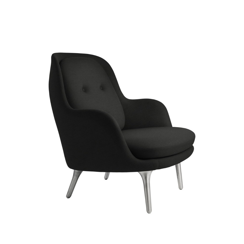 Fri™ loungestol med ben i børstet aluminium – Christianshavn sort