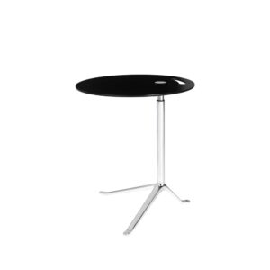 Little Friend™ sidebord med sort bordplade og blankpoleret aluminiumsfod