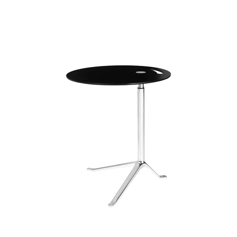 Little Friend™ sidebord med sort bordplade og blankpoleret aluminiumsfod