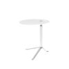 Little Friend™ sidebord med hvid bordplade og blankpoleret aluminiumsfod