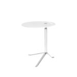 Little Friend™ sidebord med hvid bordplade og blankpoleret aluminiumsfod