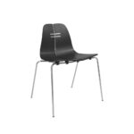 PK3™ stol i sortfarvet ask med forkromet stel