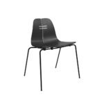 PK3™ stol i sortfarvet ask med sort stel