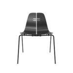 PK3™ stol i sortfarvet ask med sort stel – set forfra