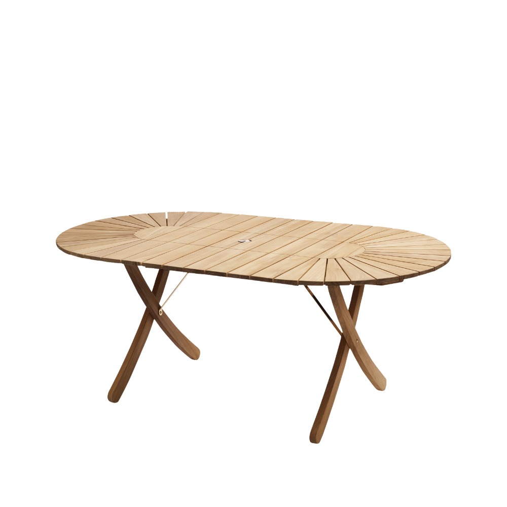 Selandia bord med parasolhul i teak