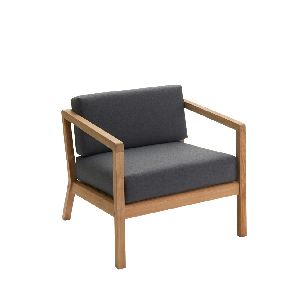 Virkelyst loungestol med hynder i Charcoal