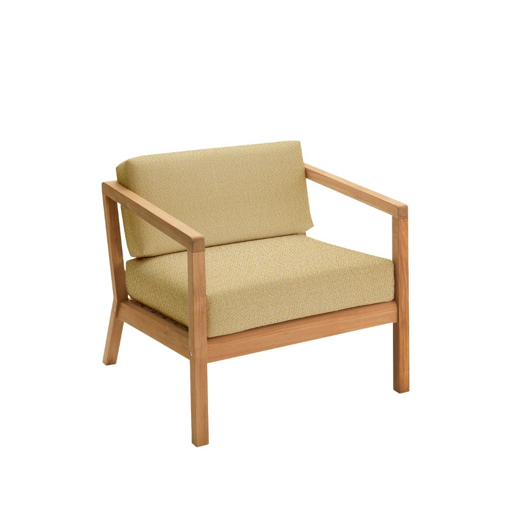 Virkelyst loungestol med hynder i Honey Yellow