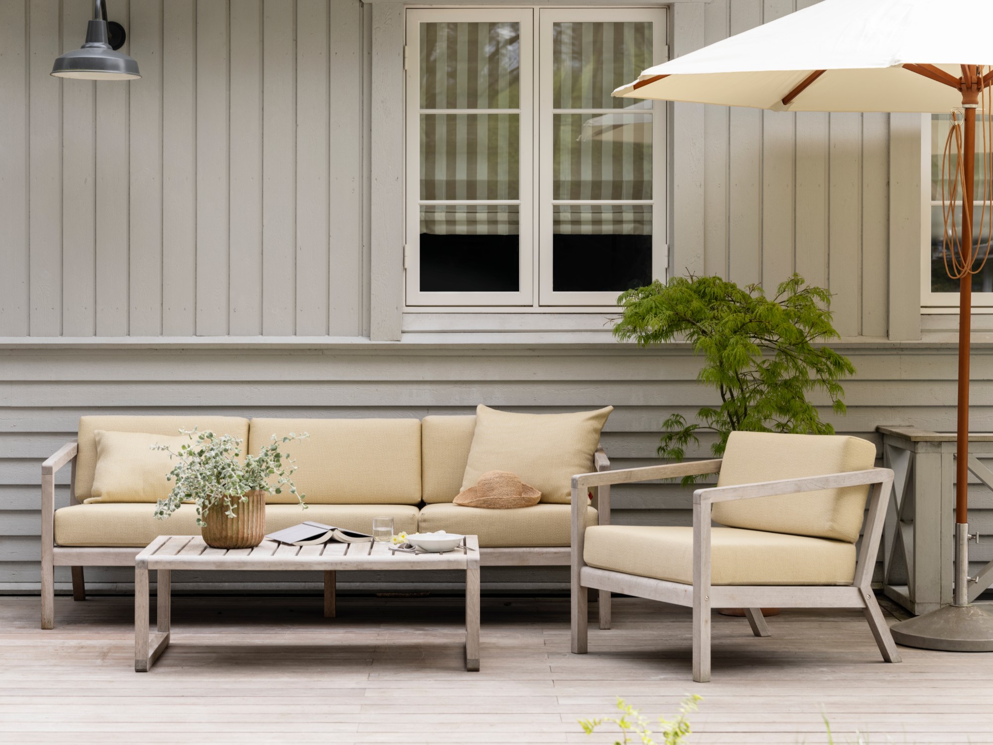 Virkelyst sofa, loungestol og bord