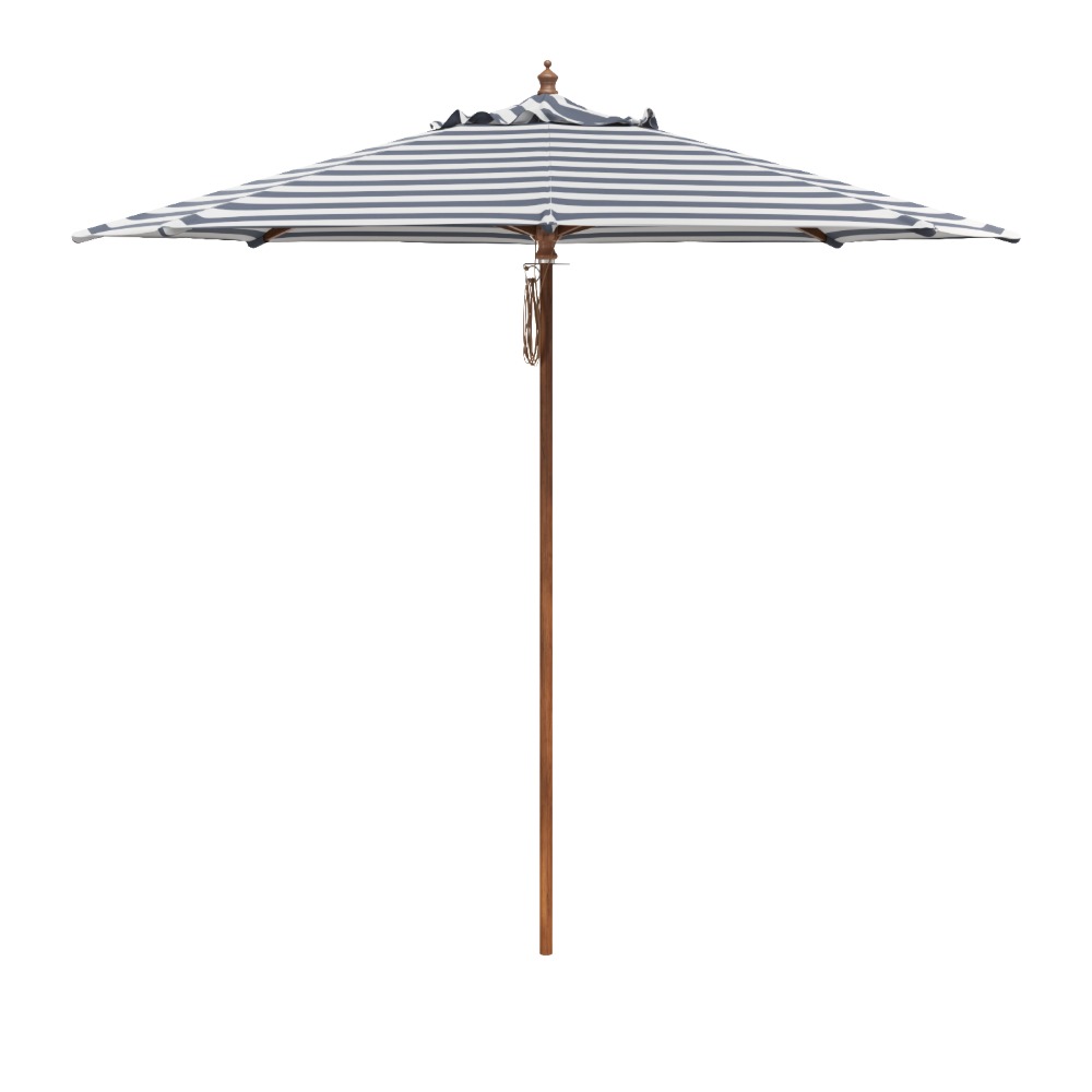 Messina parasol Ø270 med dark blue stripes