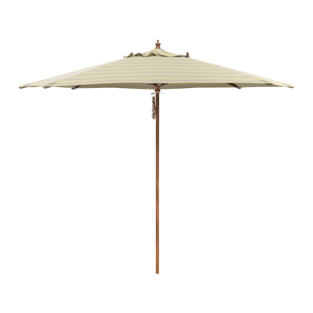 Messina parasol Ø300 med lemon/sand stripes