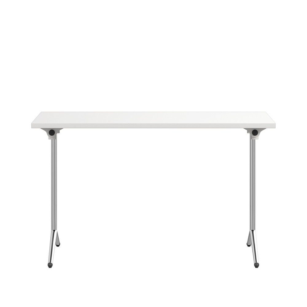 Quickly klapbord fra Lammhults i hvid med kromben, set forfra