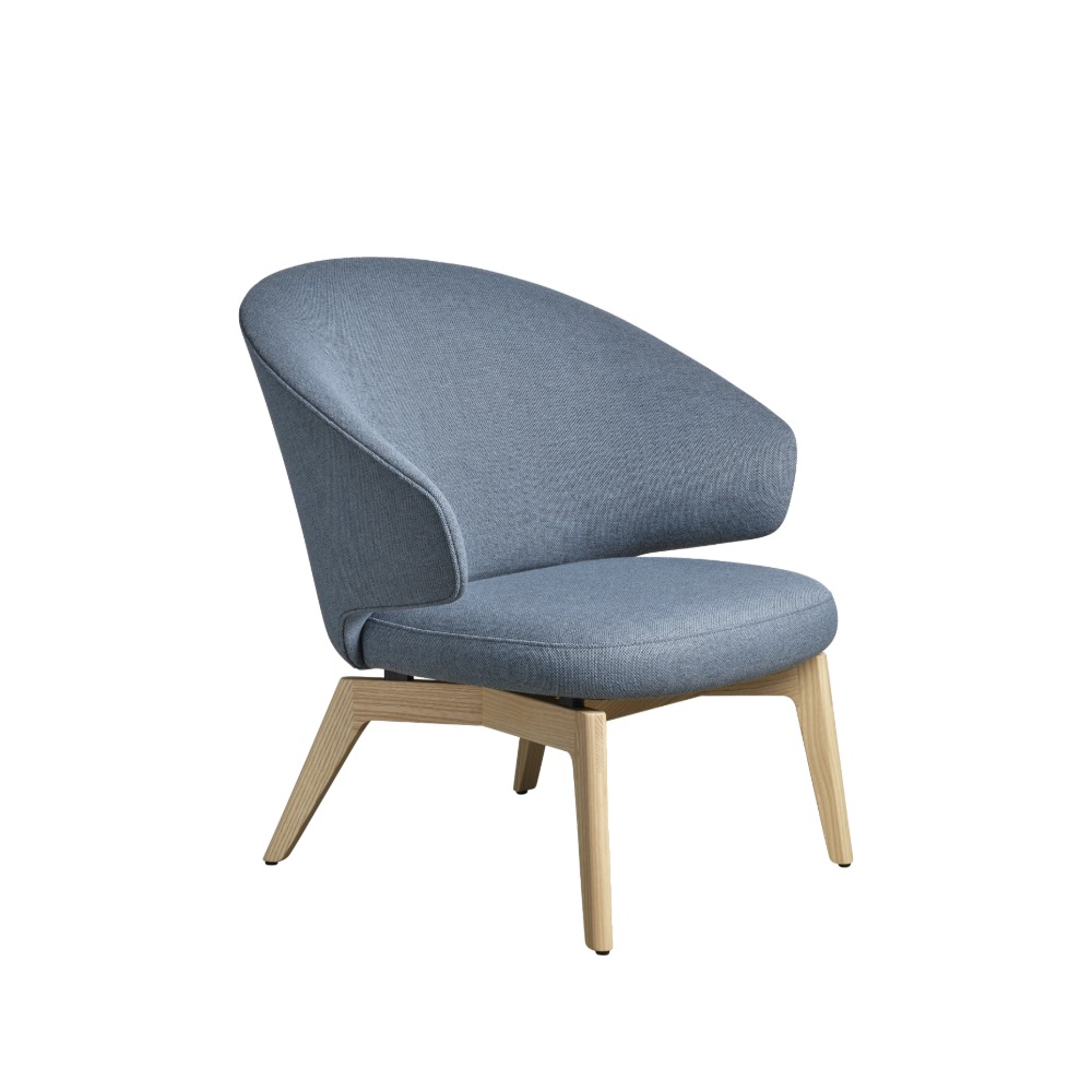 Let™ loungestol med træstel i klarlakeret ask – Re-Wool
