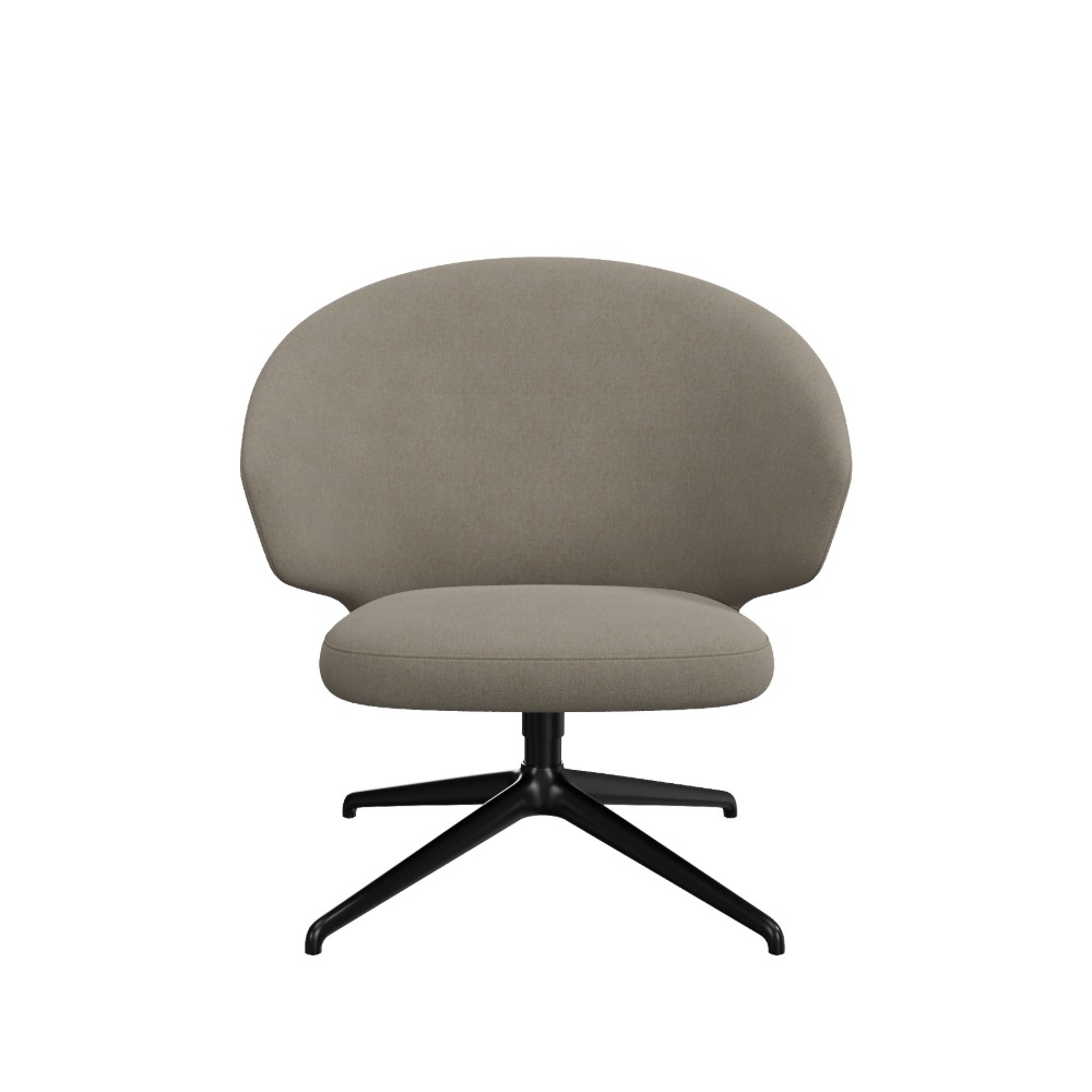 Let™ loungestol med drejefod i sort aluminium – Hallingdal