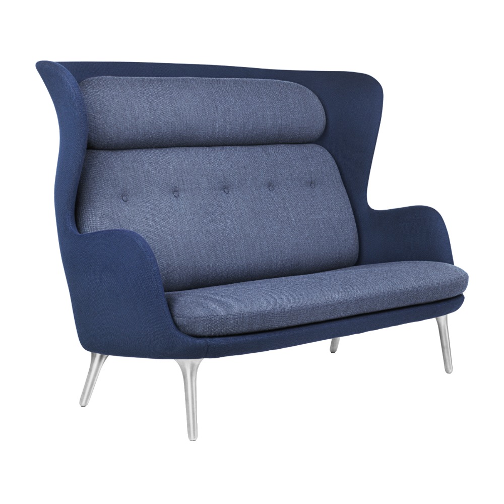 Ro™ Sofa med ben i børstet aluminium – Fiord blå Ro™ Sofa med ben i børstet aluminium – Fiord blå