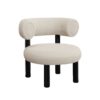 Tom Dixon Fat Lounge Chair i hvid bouclé med sorte ben