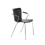 Vico Duo™ armstol i sortfarvet ask – forkromet stel