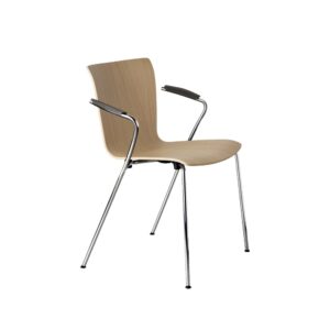 Vico Duo™ armstol i klarlakeret eg – forkromet stel