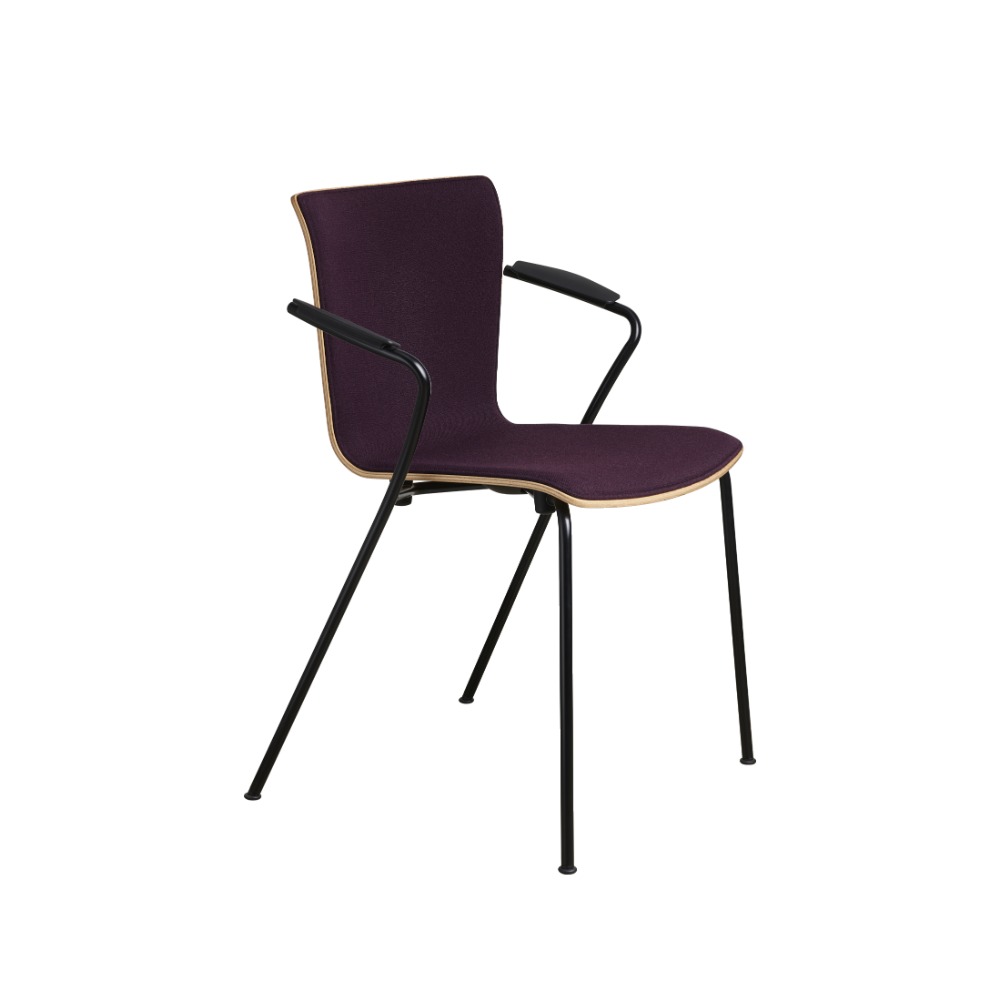 Vico Duo™ armstol forsidepolstret i Christianshavn med klarlakeret eg – sort stel Vico Duo™ armstol forsidepolstret i Christianshavn med klarlakeret eg – sort stel
