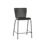 Vico Duo™ lav barstol fuldpolstret i Essential-læder – sort stel