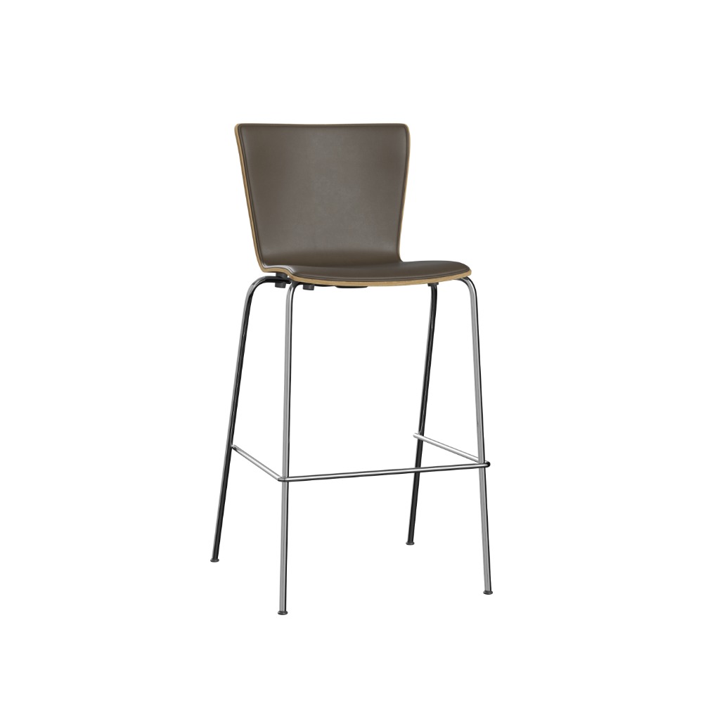 Vico Duo™ høj barstol forsidepolstret i Essential-læder – forkromet stel Vico Duo™ høj barstol forsidepolstret i Essential-læder – forkromet stel